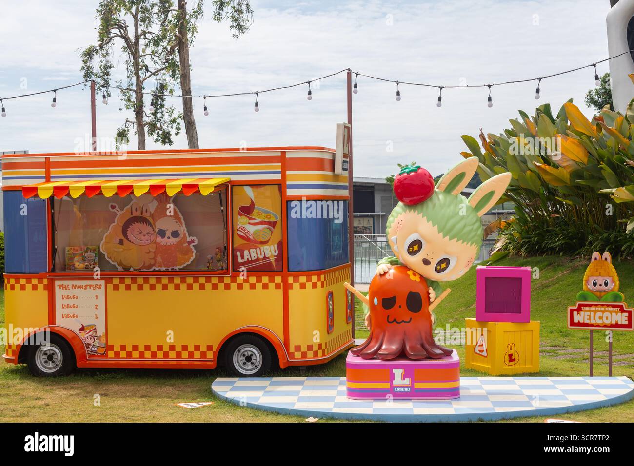 Labubu Mini Market Pop Up Event, Photo zone, Singapore. Foto Stock