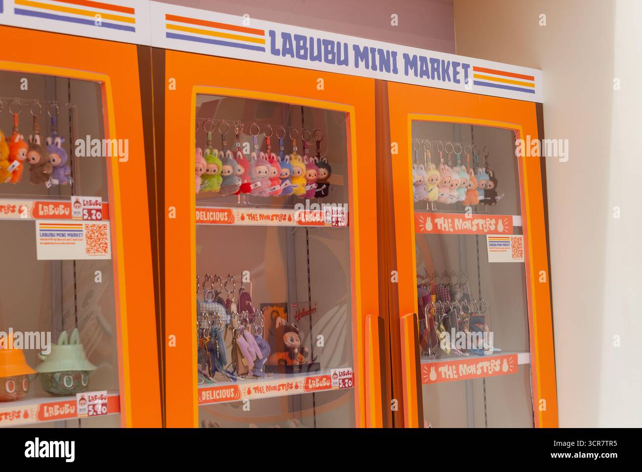 Labubu Mini Market Pop Up Event, merchandising e rilascio in esposizione al pubblico, Singapore. Foto Stock