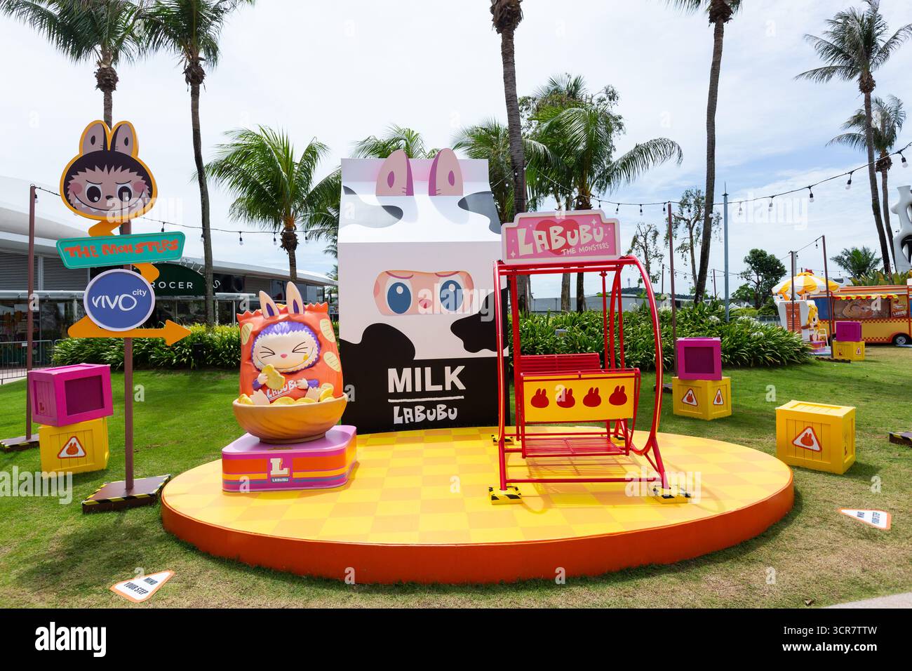 Labubu Mini Market Pop Up Event, Photo zone, Singapore. Foto Stock