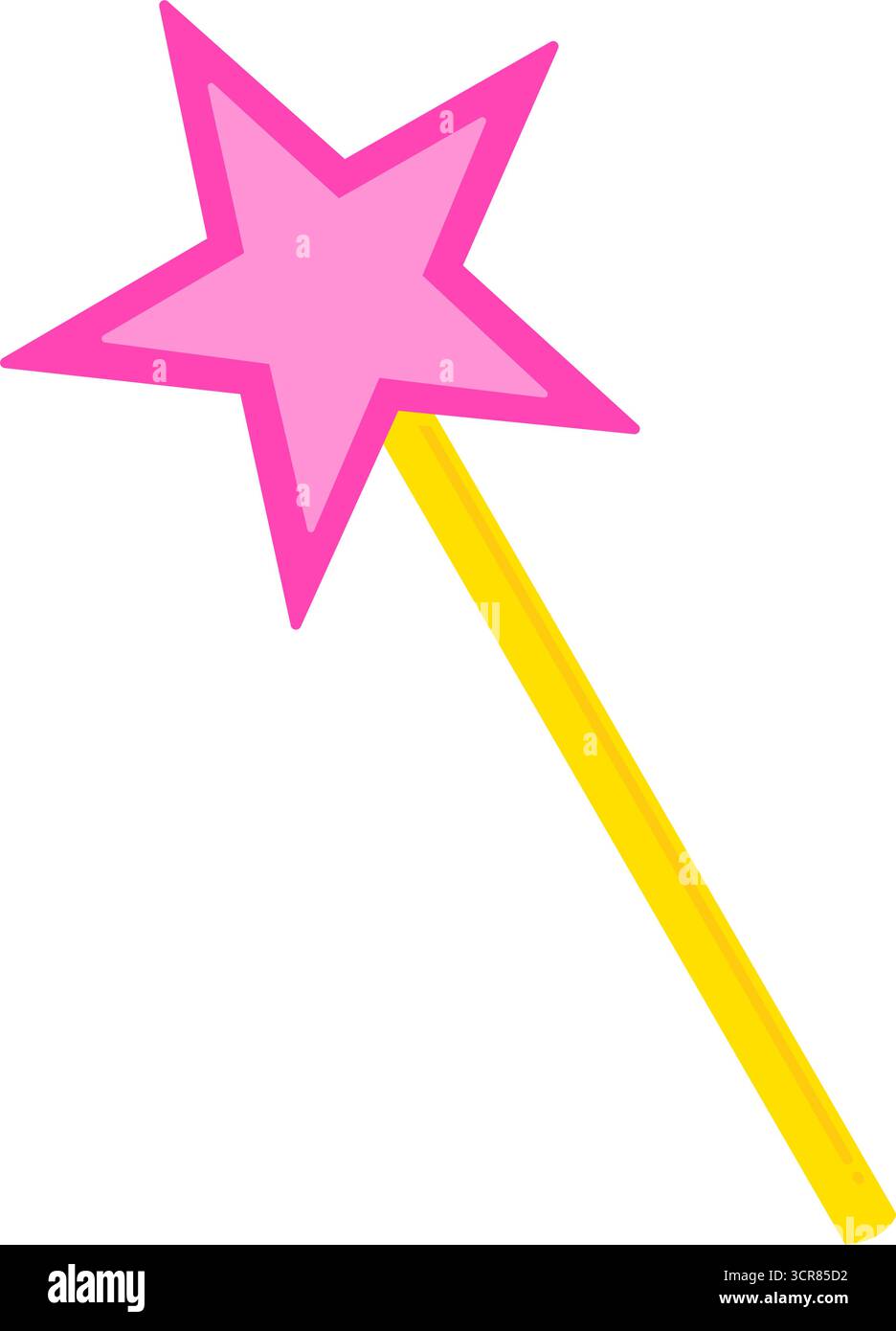 Icona vettoriale rosa e gialla della bacchetta delle fate Illustrazione Vettoriale