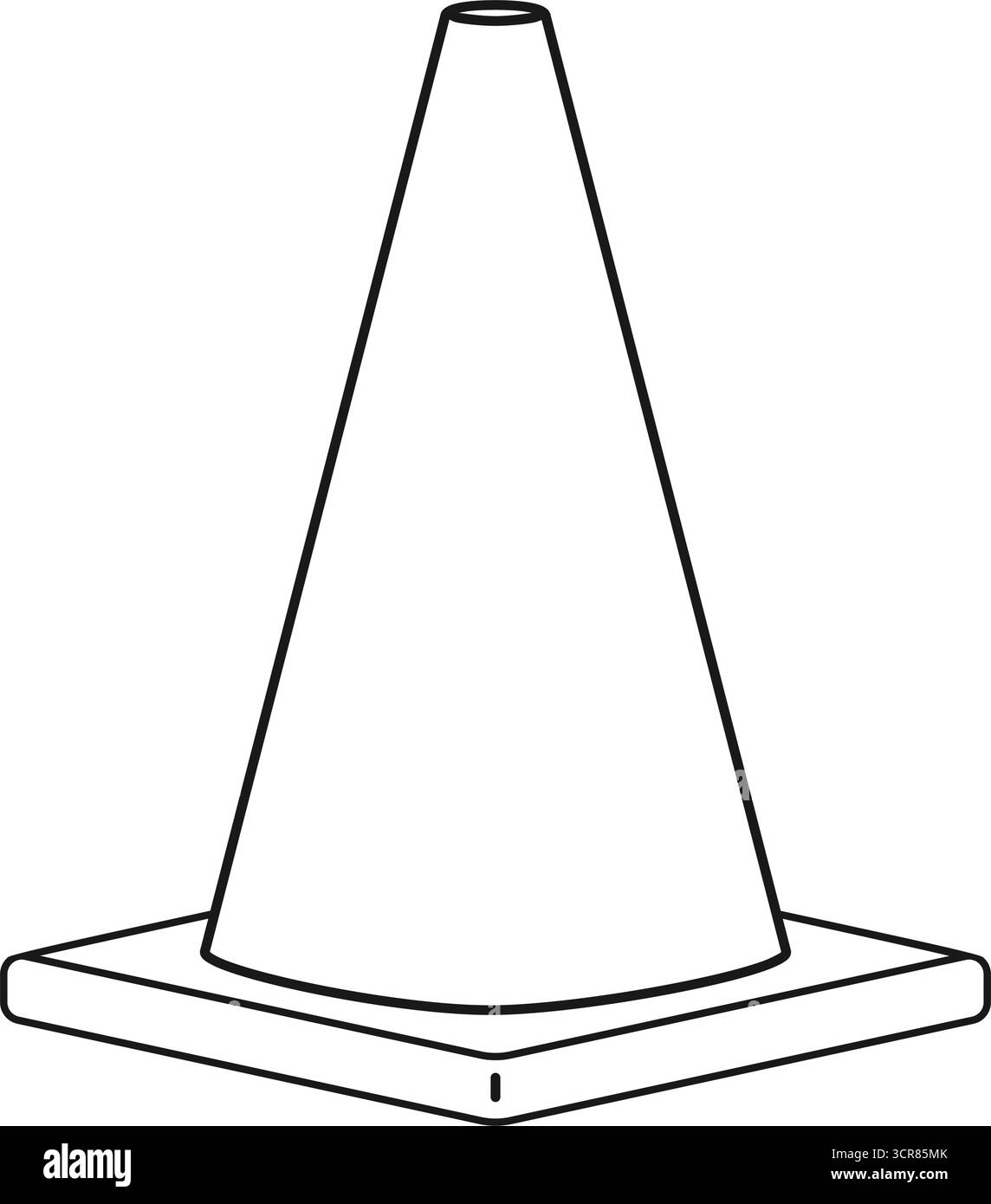 Cono stradale o icona del cappello delle streghe utilizzato per la pubblica sicurezza in un vettore di grafica in linea Illustrazione Vettoriale