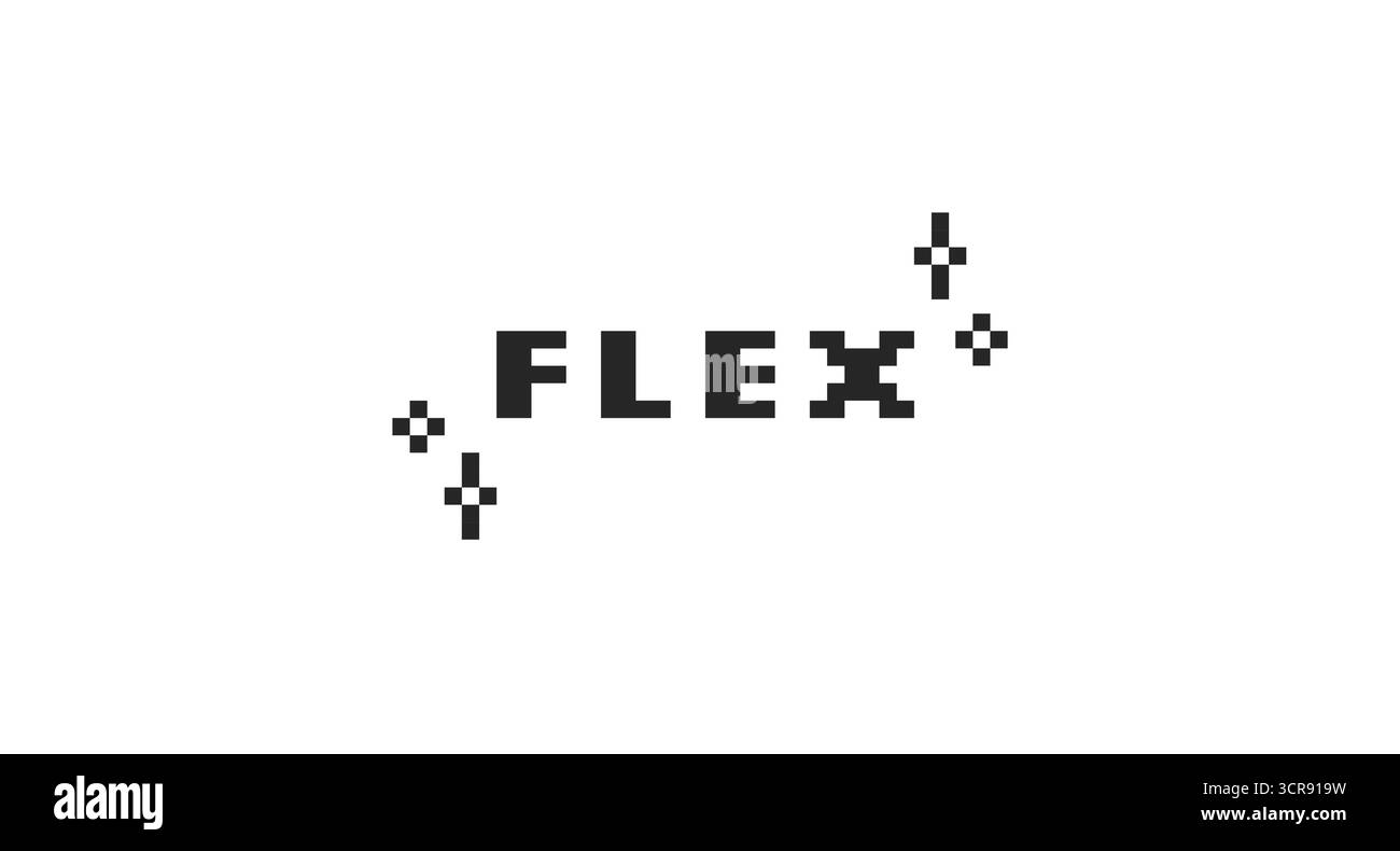 Flex black pixel art slang dei social media Illustrazione Vettoriale