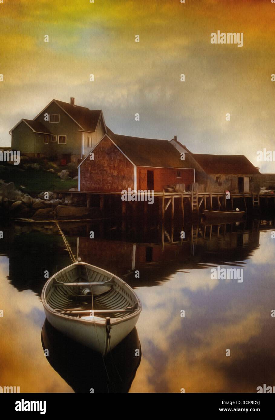 DESIGN CONTEMPORANEO DELLA COPERTINA: "The Cove" di Edmund Nagele FRPS (posizione: Peggy's Cove, nuova Scozia, Canada) Foto Stock