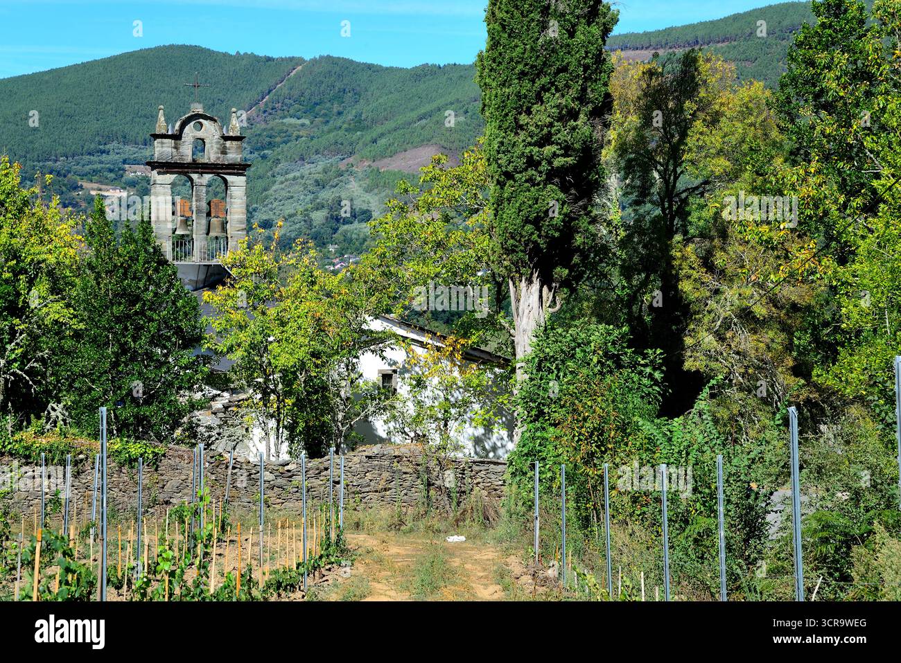 Chiesa dell'ospedale di Quiroga, Carballedo, Quiroga, Lugo, Galizia, Spagna Foto Stock