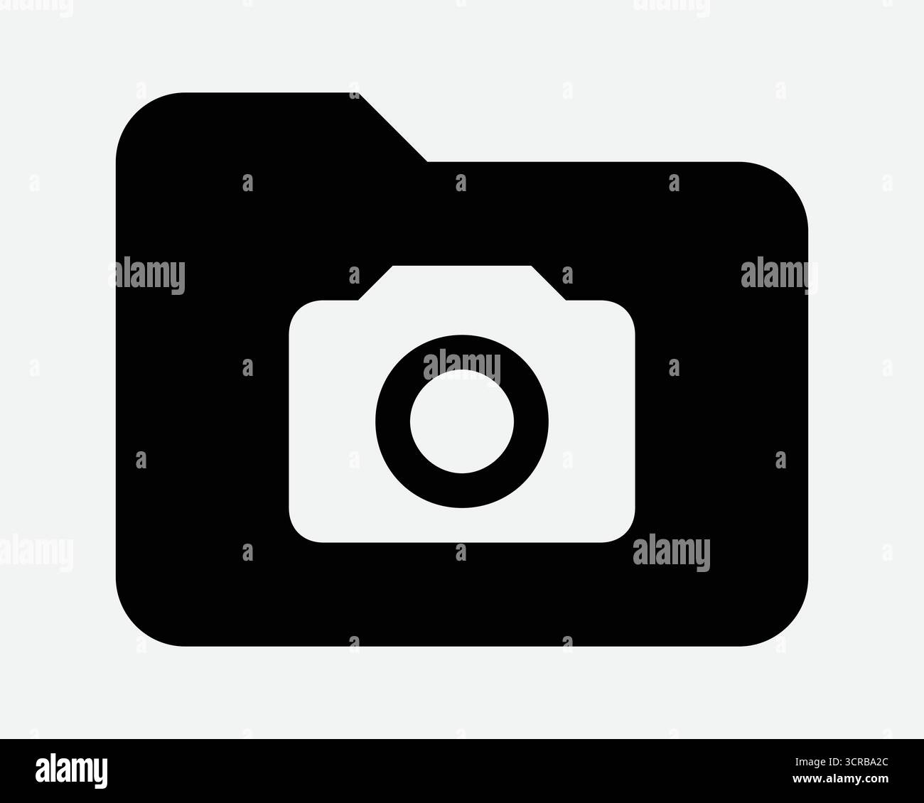 Icona cartella computer fotocamera file foto Portfolio Fotografia Archivio Fotografia immagine Galleria digitale Salva album documento Illustrazione Vettoriale