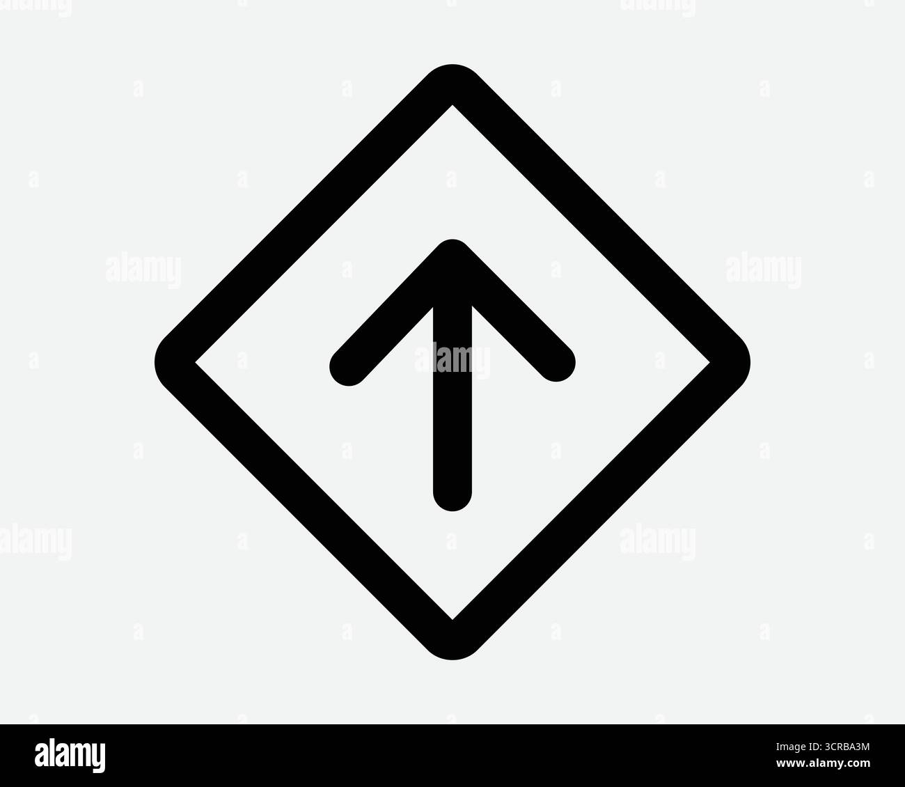Freccia rombo quadrata verso l'alto freccia rivolta verso l'alto puntatore di navigazione direzione nord carica segno sopra il simbolo del tracciato dritto Illustrazione Vettoriale