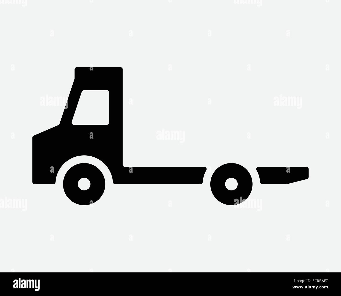 Icona veicolo leggero letto basso vuoto camion scarico simbolo forma senza carico carico carico veicolo di consegna merci trasporto merci cartello di trasporto logistico Illustrazione Vettoriale