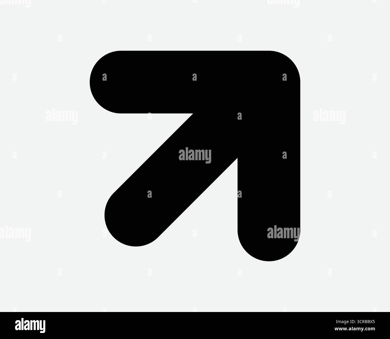 Icona freccia in alto a destra posizione angolo posizione posizione navigazione punto laterale puntatore in alto a est sopra in Enter Entrance Turn Path Pathway Road Traffic Illustrazione Vettoriale