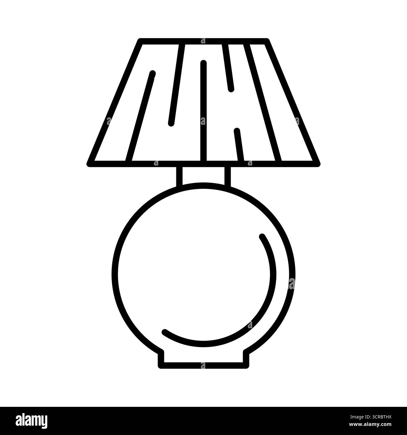 Icona della lampada da tavolo notturna. Illustrazione sottile dell'elemento per l'arredamento della casa. Illustrazione Vettoriale