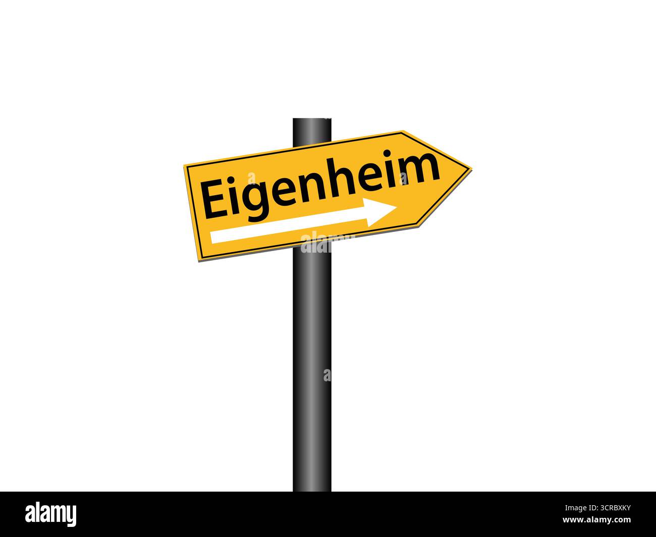 Eigenheim German Own Home or Property Road Signpost Vector. Illustrazione Vettoriale