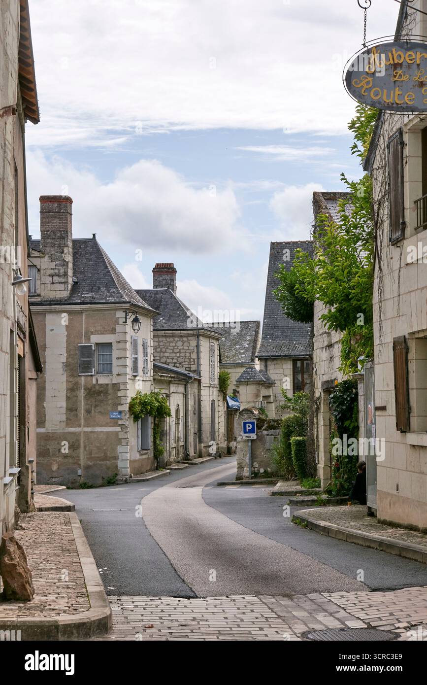 Il comune storico di Candes St Martin, sulle rive della Loira, Francia Foto Stock
