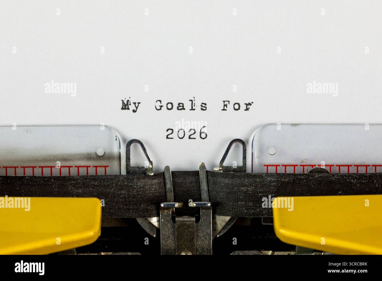 My Goals for 2026 scritto su una vecchia macchina da scrivere Foto Stock