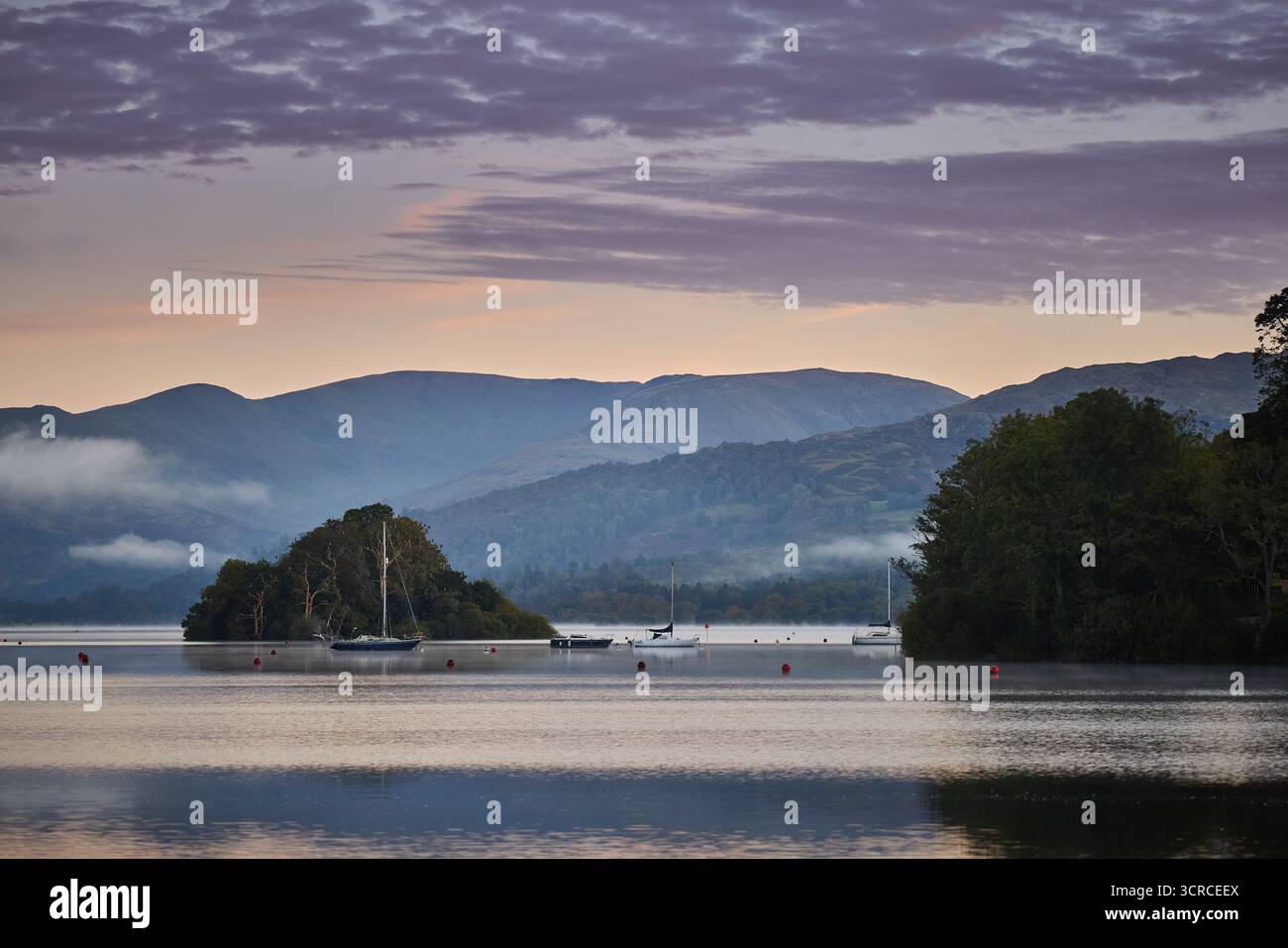 Lago Windermere nel Lake District Foto Stock