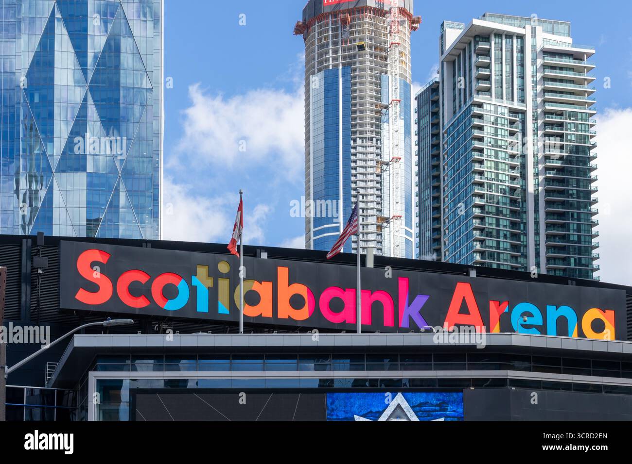 Cartello della Scotiabank Arena sull'edificio di Toronto. Foto Stock