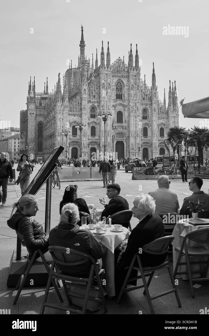 Vista dal centro dell'antica Milano Foto Stock