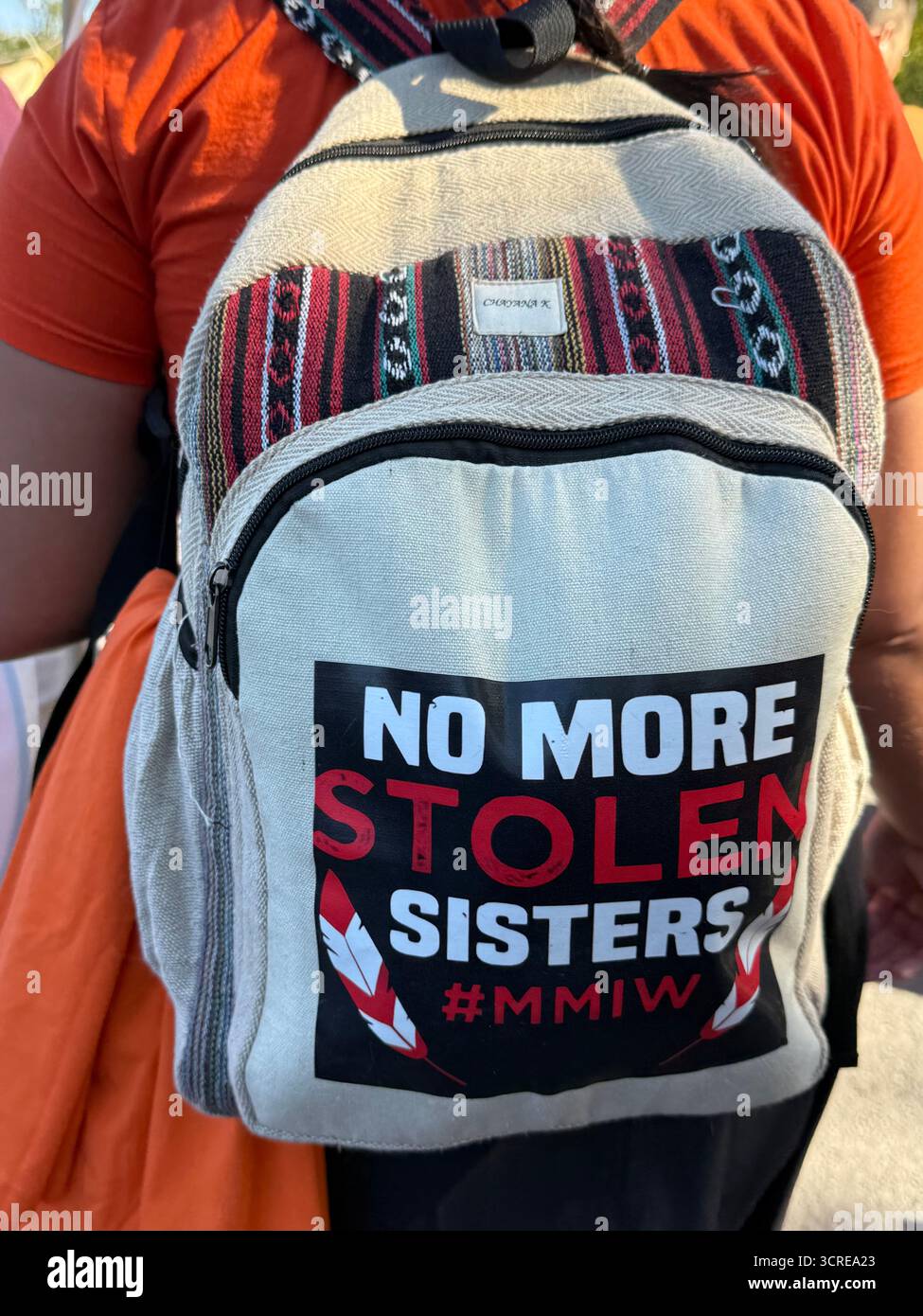 Niente più sorelle rubate, 30 ottobre 2025 a Montreal, per la quinta marcia annuale "Every Child Matters". Questo evento si tiene ogni anno nel giorno della verità e della riconciliazione nazionale Foto Stock