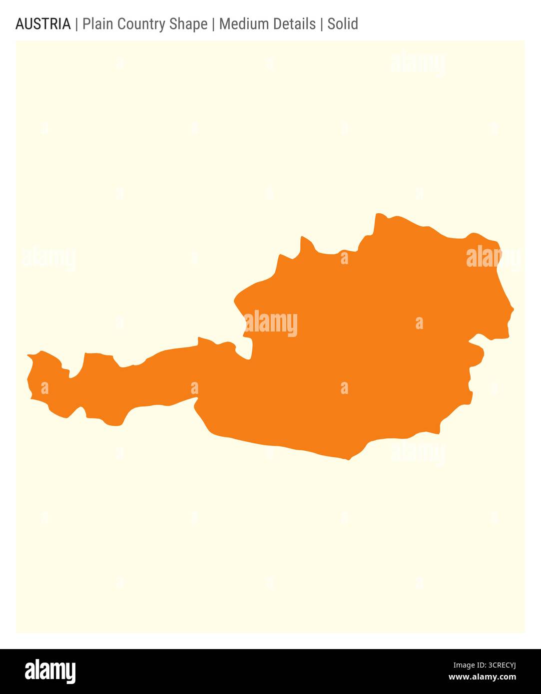 Mappa della pianura austriaca. Dettagli medi. Stile solido. Forma dell'Austria. Illustrazione vettoriale. Illustrazione Vettoriale