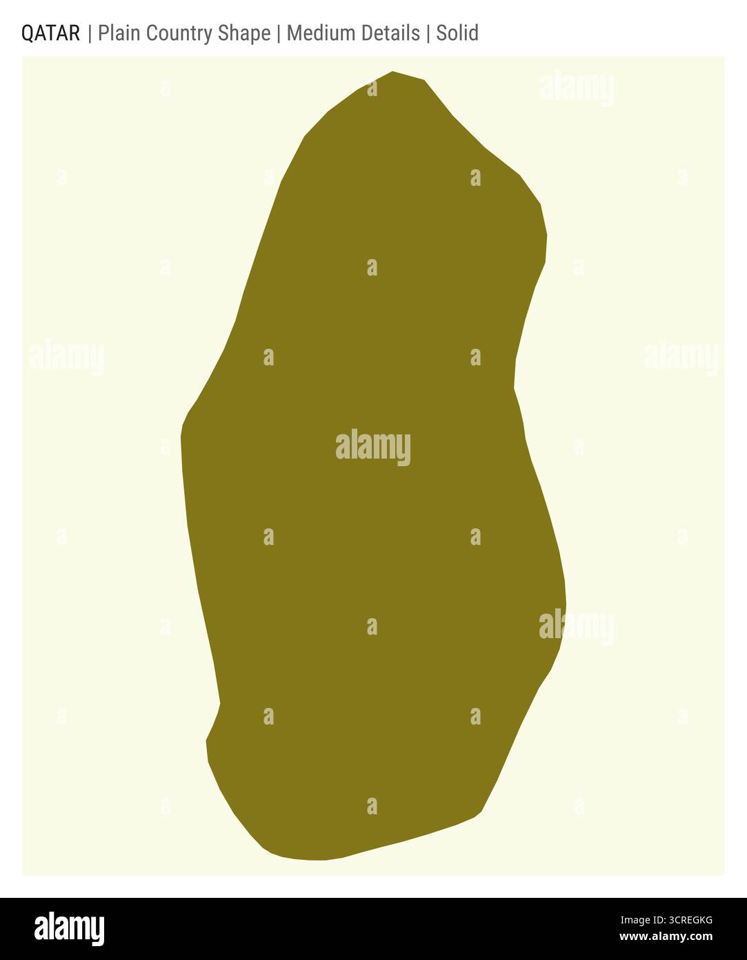 Mappa del paese del Qatar. Dettagli supporto. Stile solido. Forma del Qatar. Illustrazione vettoriale. Illustrazione Vettoriale