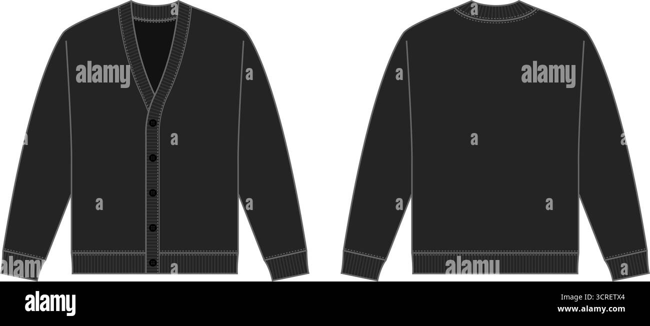 Illustrazione del modello vettoriale del cardigan lavorato a maglia Illustrazione Vettoriale