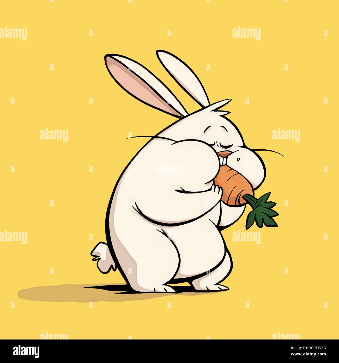 Carino coniglio che mangia carote Illustrazione Vettoriale