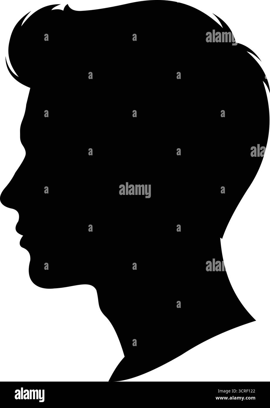 Questa audace illustrazione presenta una silhouette del profilo di un uomo. Illustrazione Vettoriale
