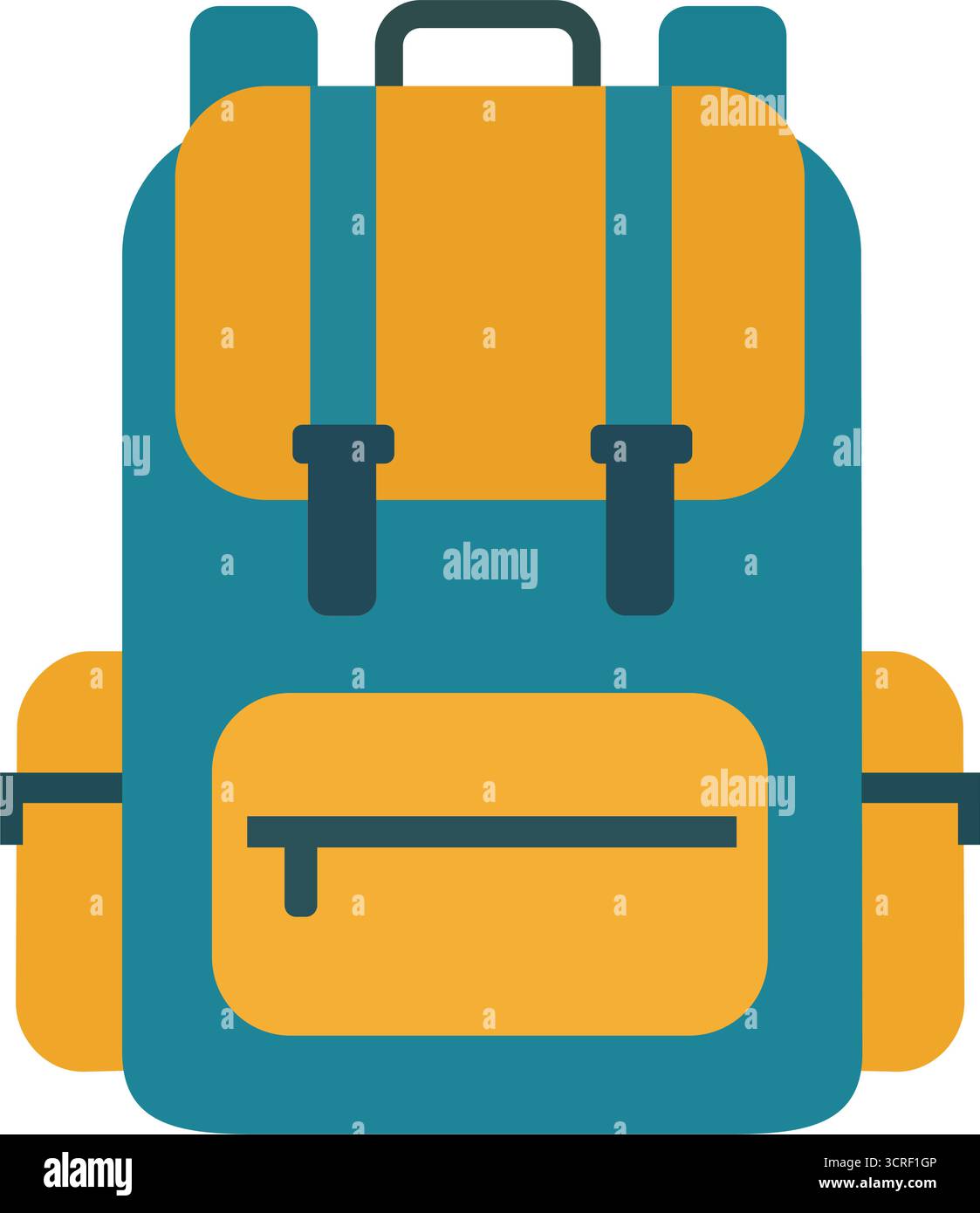 Un'illustrazione vettoriale dello zaino escursionistico per avventure, viaggi e attrezzature all'aperto Illustrazione Vettoriale