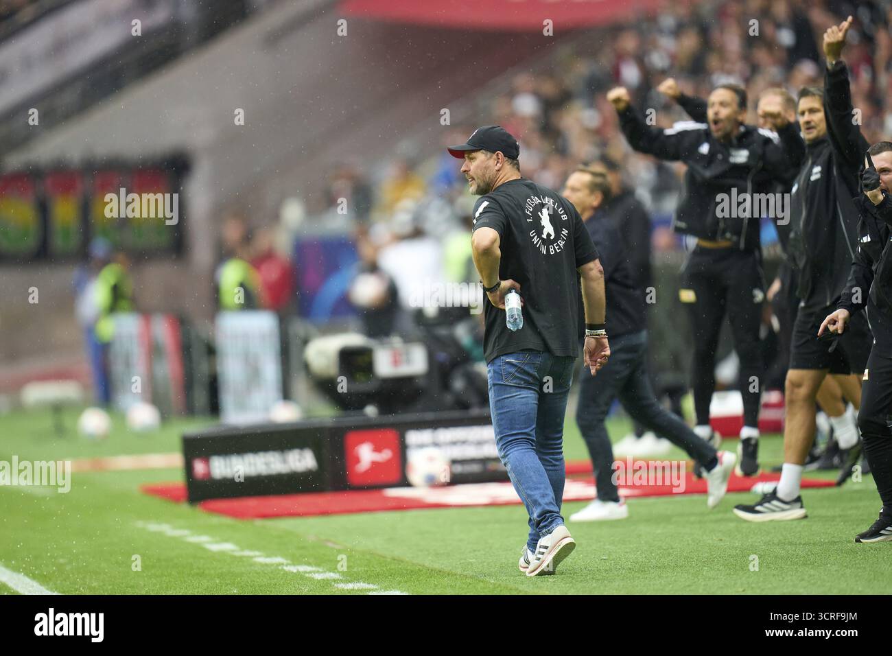 Football Bundeliga Eintracht Frankfurt-Union Berlin.Steffen Baumgart, Coach Union Berlin Foto Stock