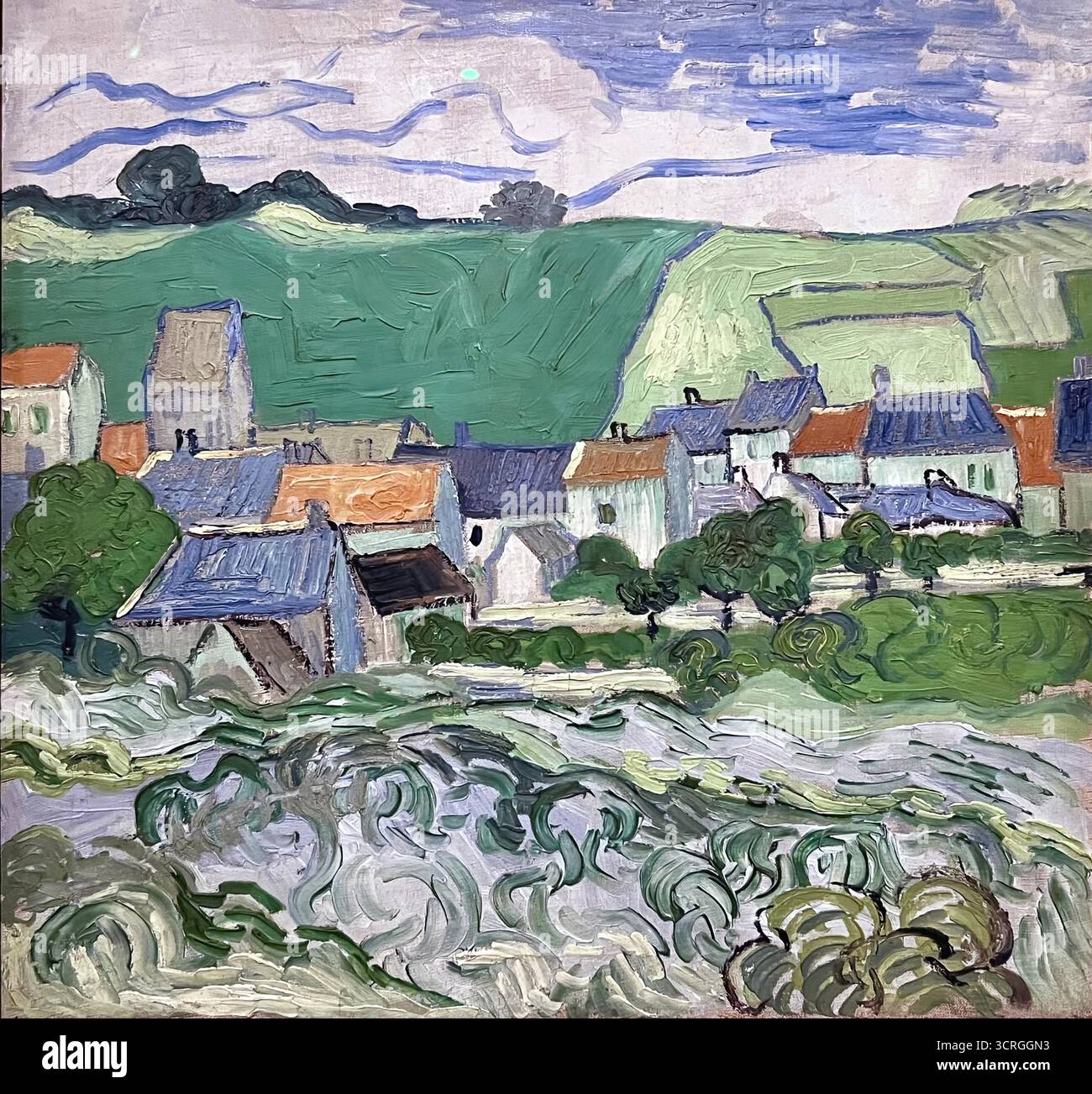 Vincent van Gogh, veduta di Auvers-sur-Oise, 1890. Illustrazione Vettoriale