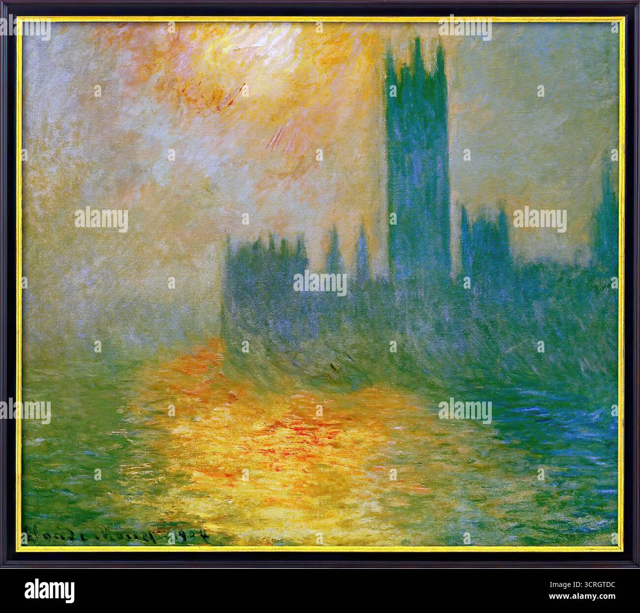 Claude Monet, il Parlamento, Sunset, 1904. Illustrazione Vettoriale