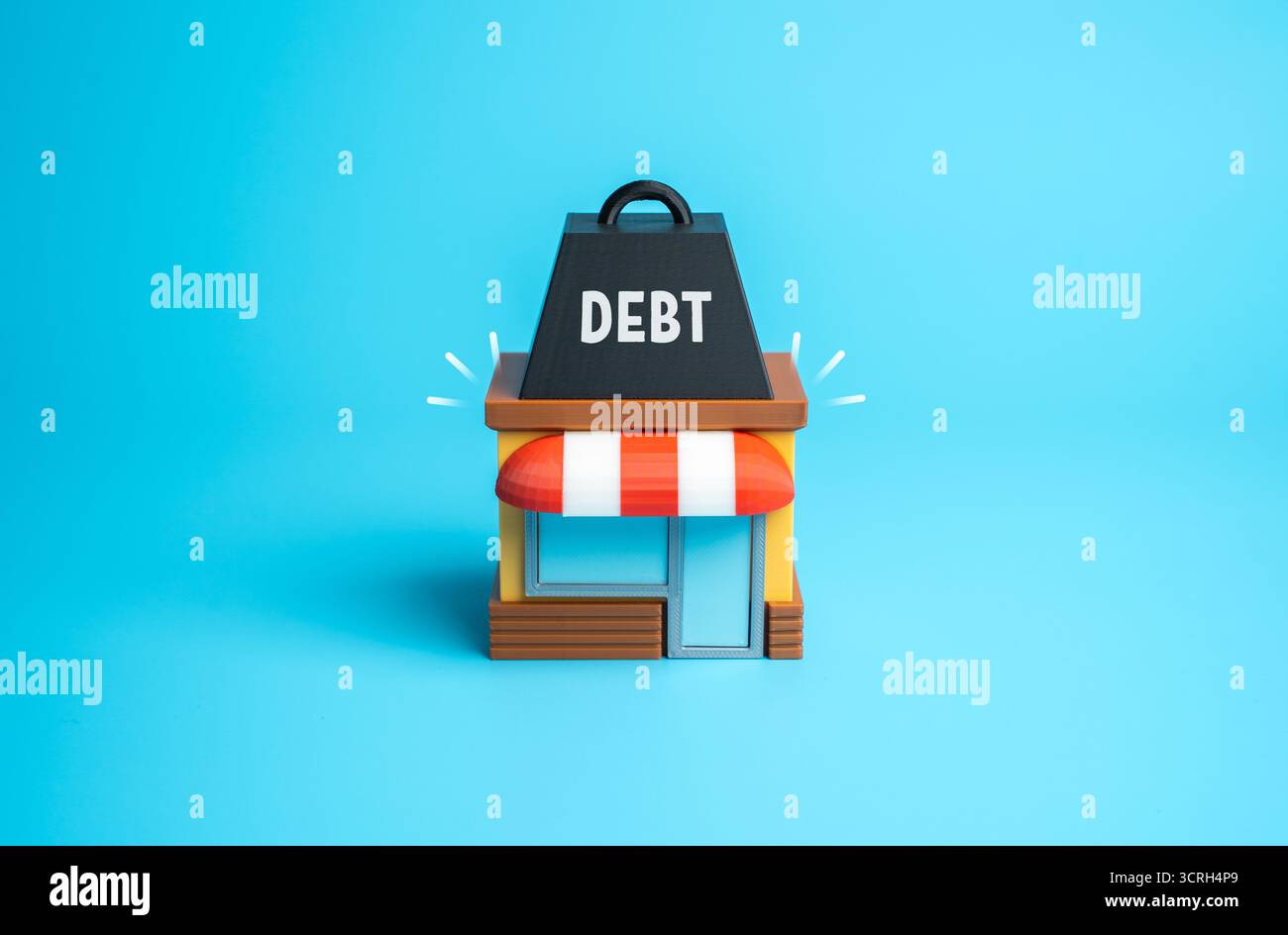 Attività in debito. Pressione sul libro paga. Pagamenti differiti. Aumento dei costi operativi. Ristrutturazione del debito, salvataggio delle imprese. Crisi finanziaria e ba Foto Stock