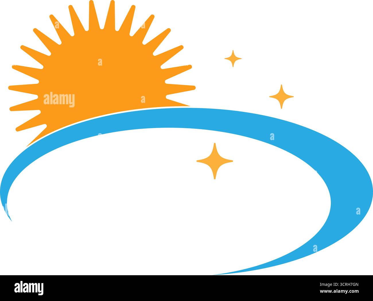 Design dell'illustrazione con l'icona del logo Sun Illustrazione Vettoriale