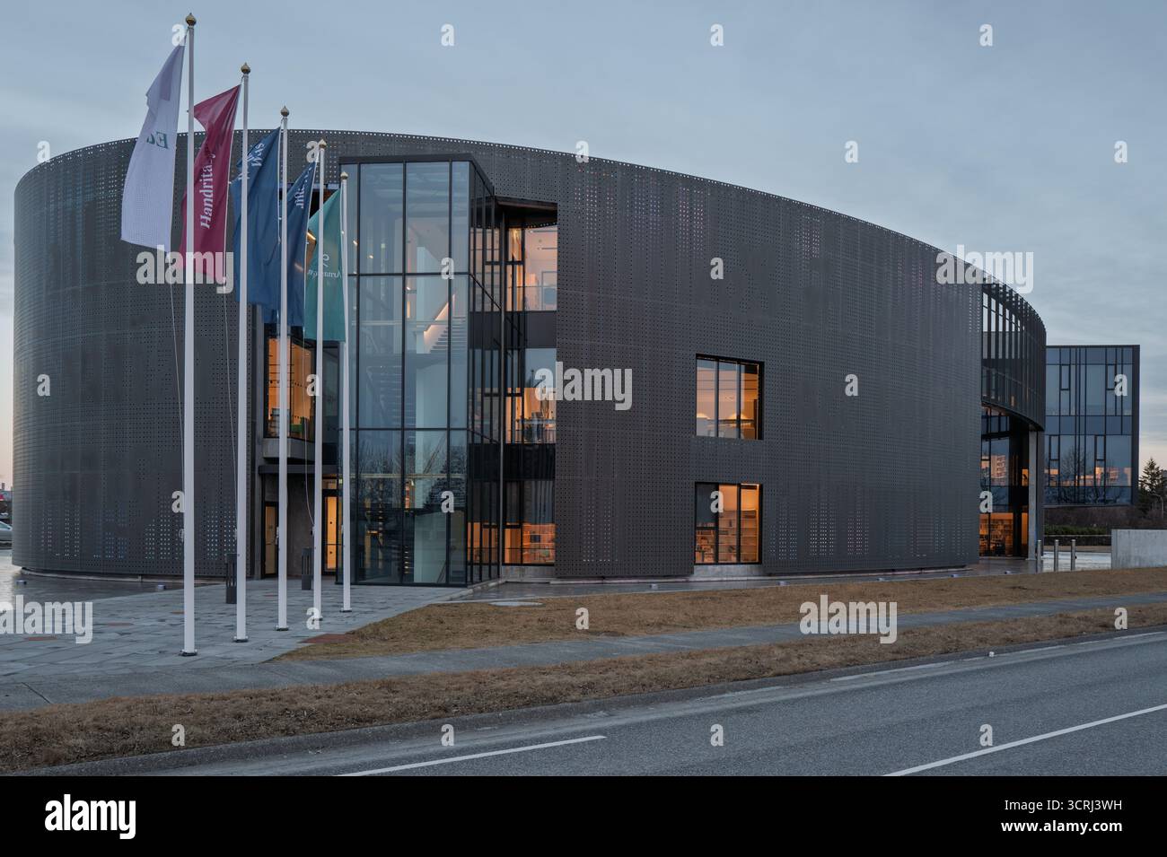 Edda la Casa degli studi islandesi presso l'Università dell'Islanda; sede dell'Istituto Árni Magnússon e manoscritti, Arngrímsgata 5, Reykjavík Foto Stock