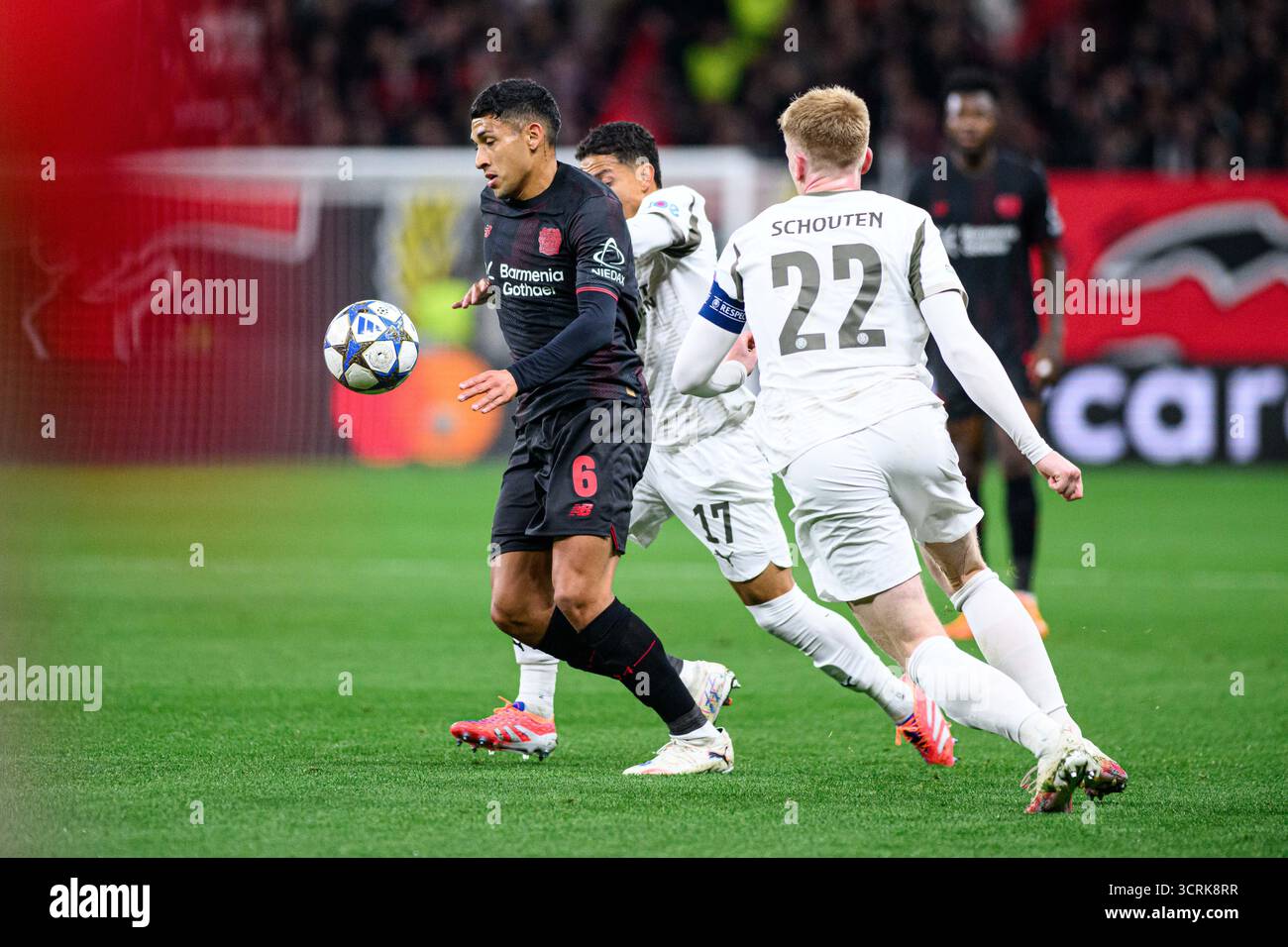 LEVERKUSEN, GERMANIA - 1° OTTOBRE 2025: Equi Fernandez - la partita di calcio della UEFA Champions League tra Bayer 04 Leverkusen e PSV Eindhoven al Bayar Foto Stock