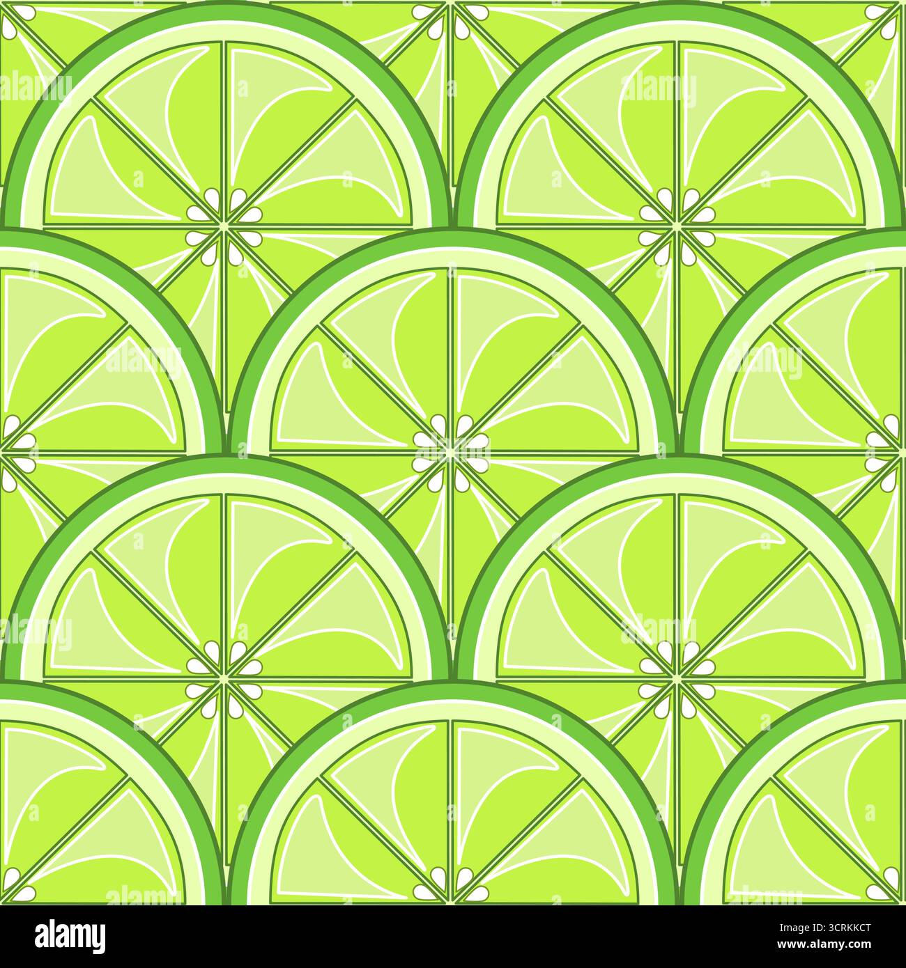 Lime agrumi fette di frutta effetto tropicale senza cuciture Illustrazione Vettoriale