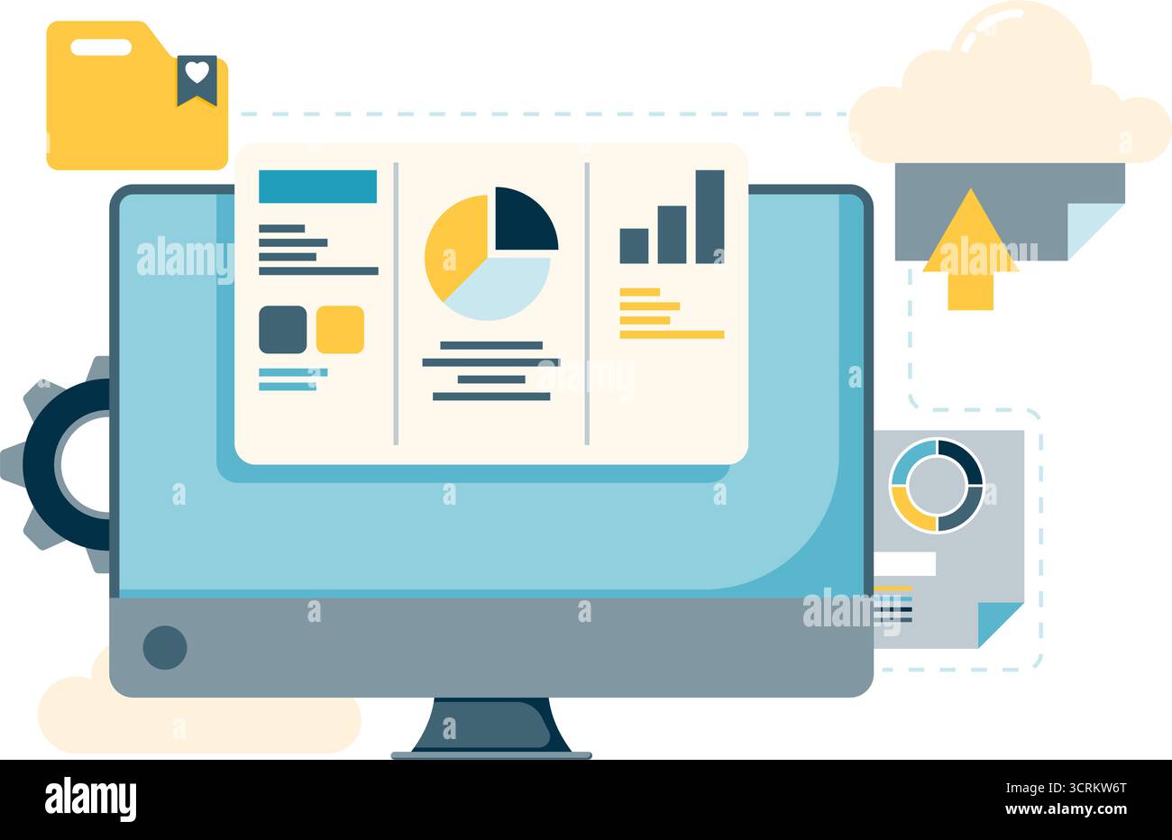 presentazioni finanziarie aziendali tramite la rete internet Illustrazione Vettoriale