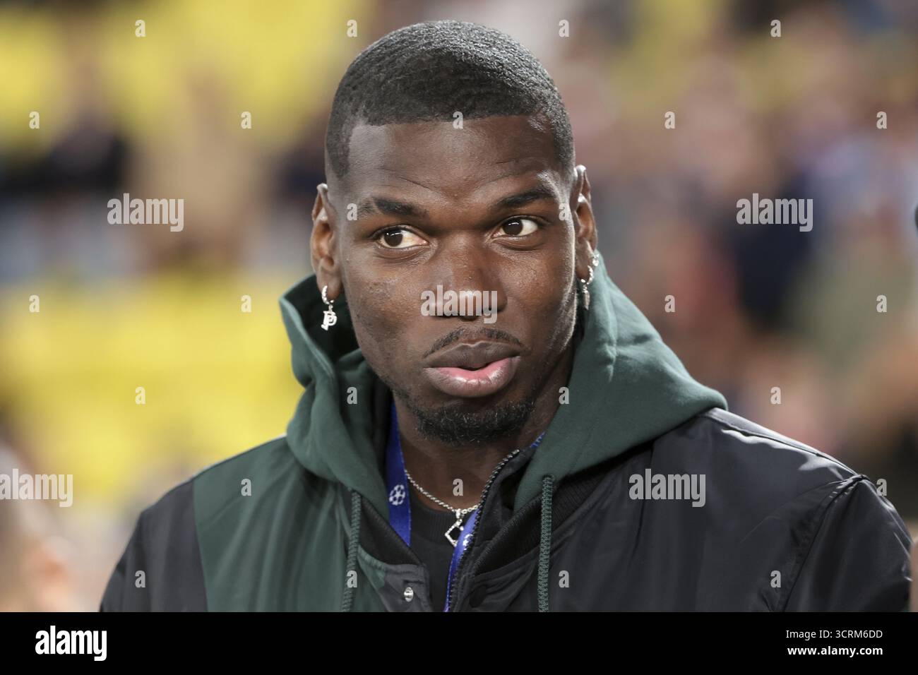 Paul Pogba di Monaco partecipa alla UEFA Champions League, fase League, partita 2 tra AS Monaco (ASM) e Manchester City FC il 1° ottobre 2025 allo State Louis-II nel Principato di Monaco Foto Stock