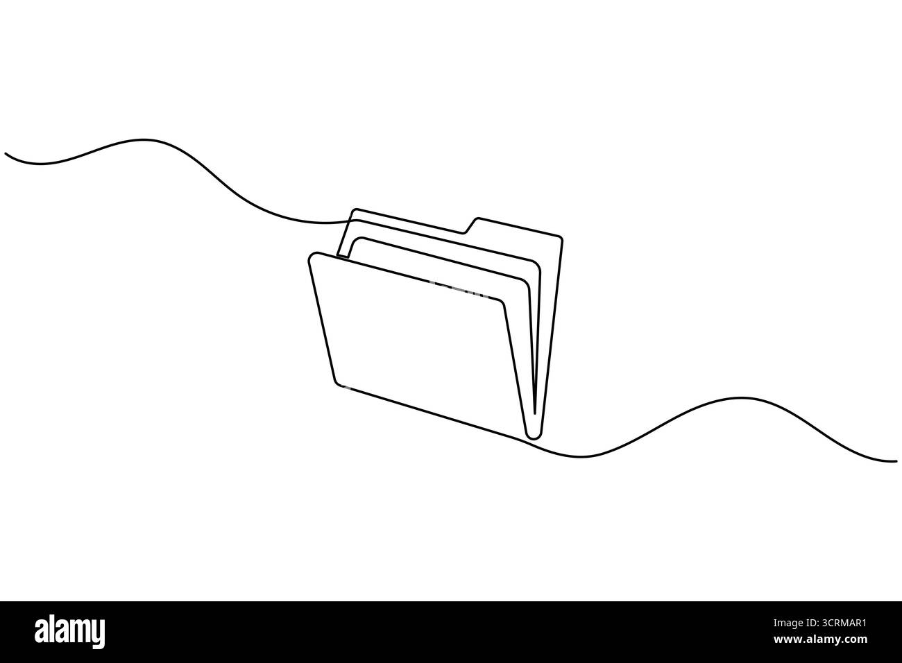 Icona cartella documenti di Office disegno continuo di una linea dell'illustrazione vettoriale del file record aziendale Illustrazione Vettoriale