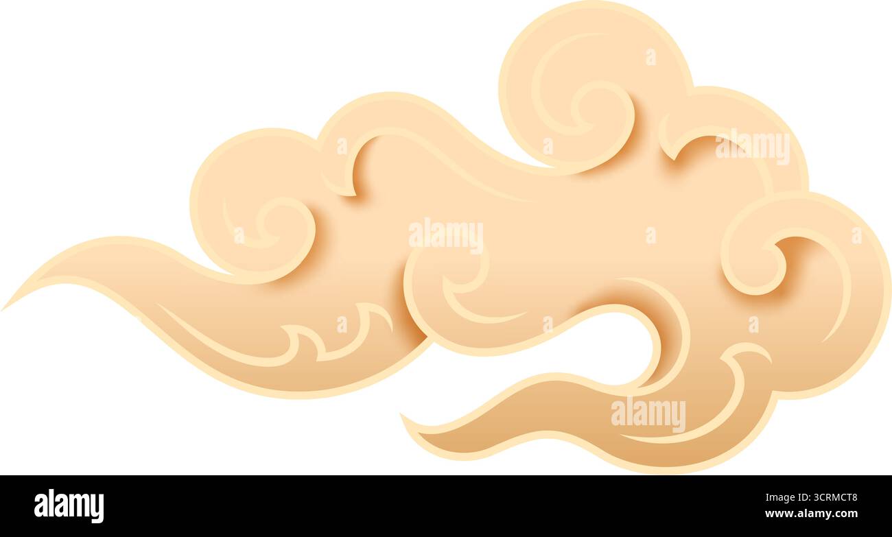 nuvola giapponese d'oro elemento di stile tradizionale decora la calligrafia cinese coreana tailandese tibetana giapponese Illustrazione Vettoriale