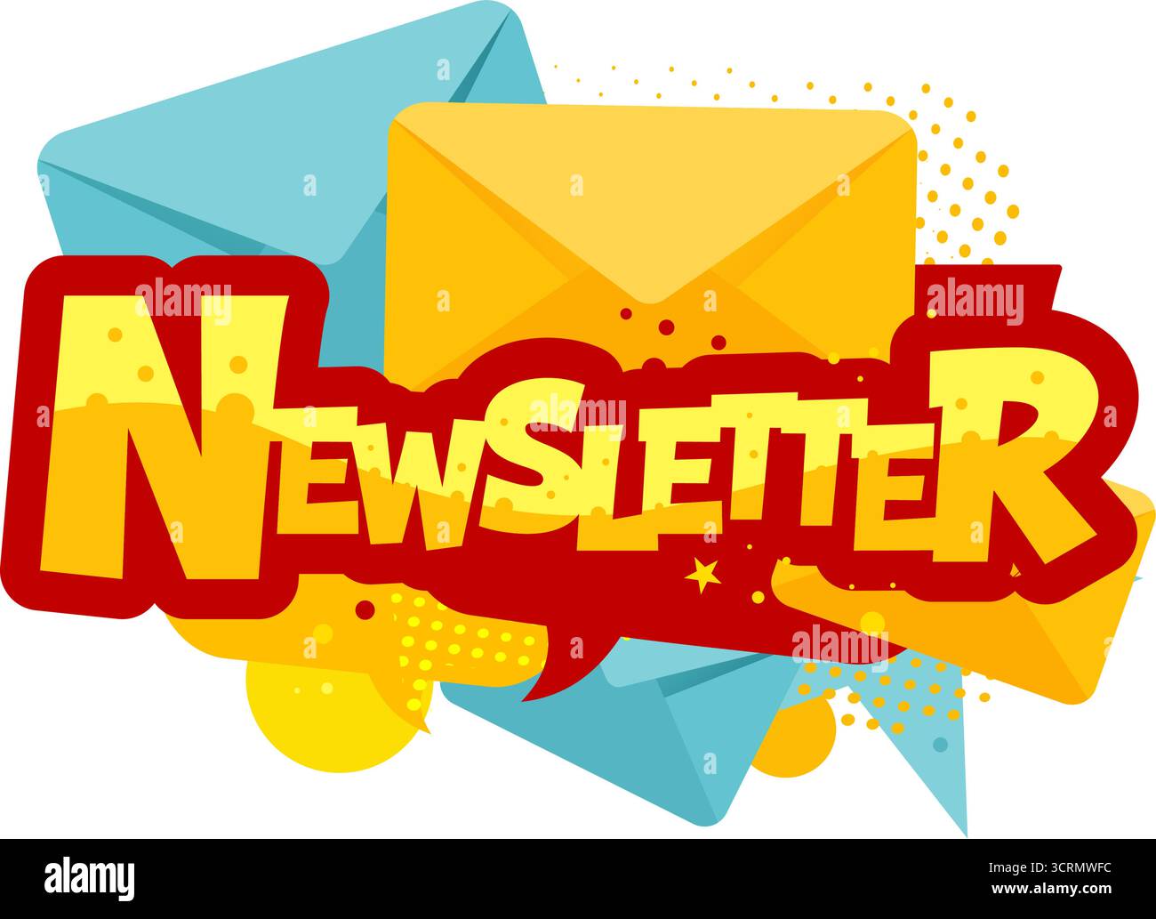 Design dell'etichetta dell'adesivo di marketing tramite e-mail della newsletter Illustrazione Vettoriale