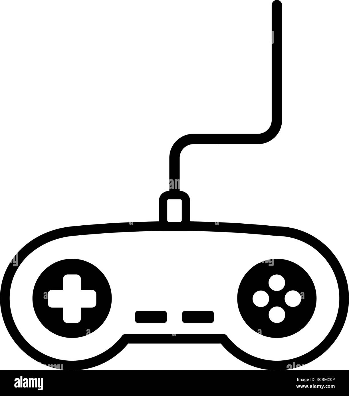 Icona della linea nera del controller di gioco del gamepad Illustrazione Vettoriale