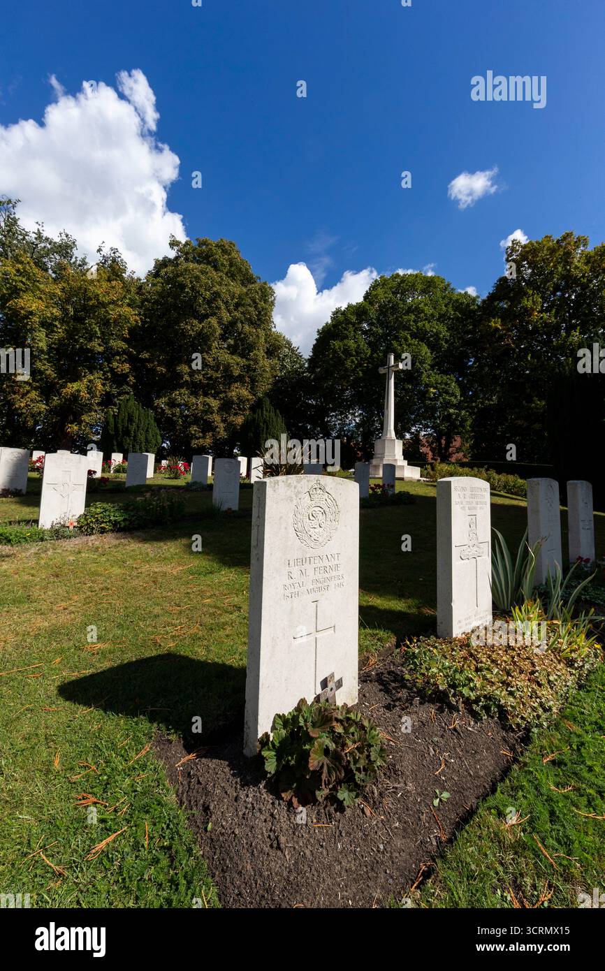 CWGC Ramparts Cemetery, Lille Gate, Iper, Belgio Foto Stock