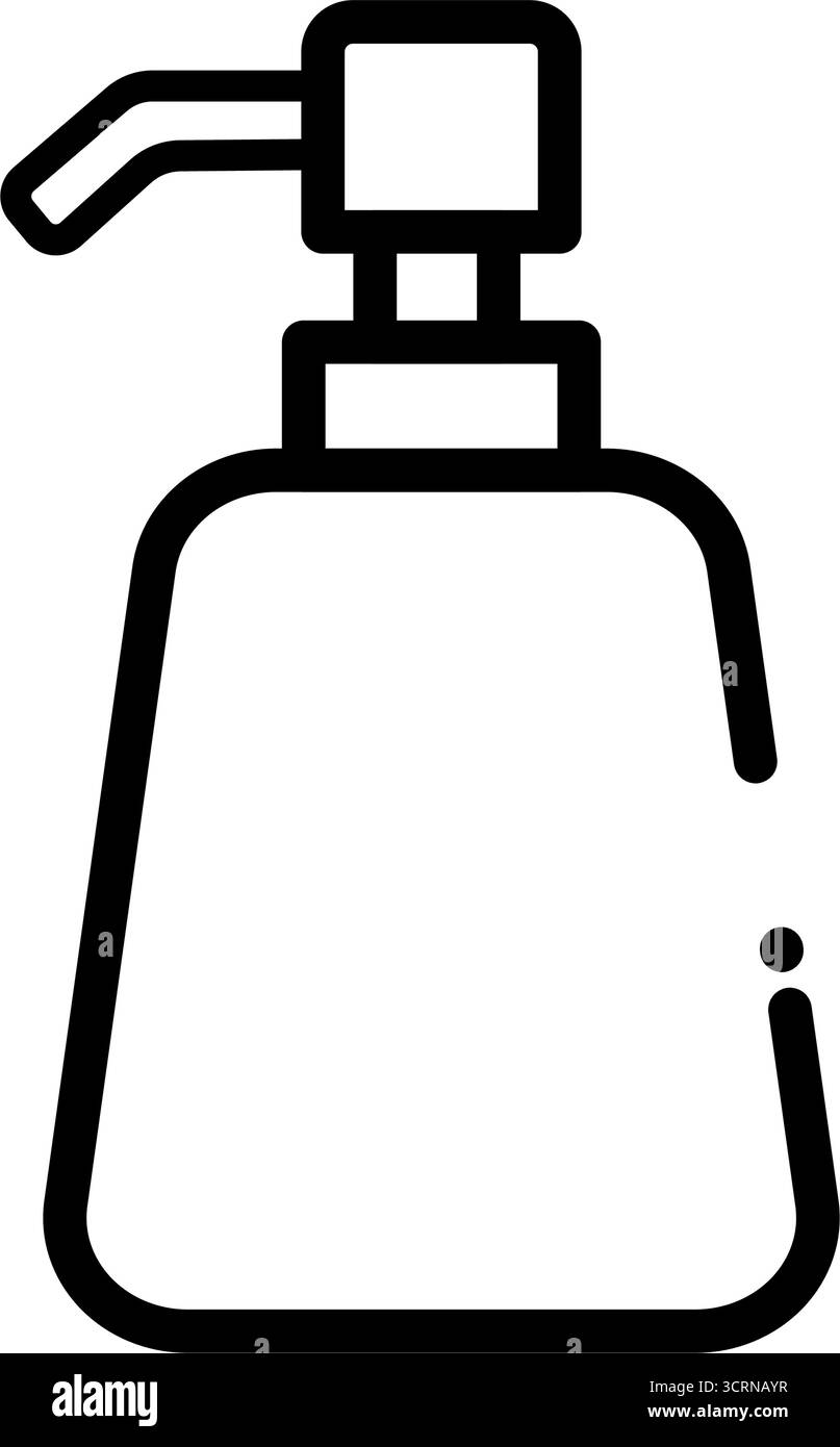 Linea salute bottiglia dispenser sapone liquido - icona vettoriale Illustrazione Vettoriale