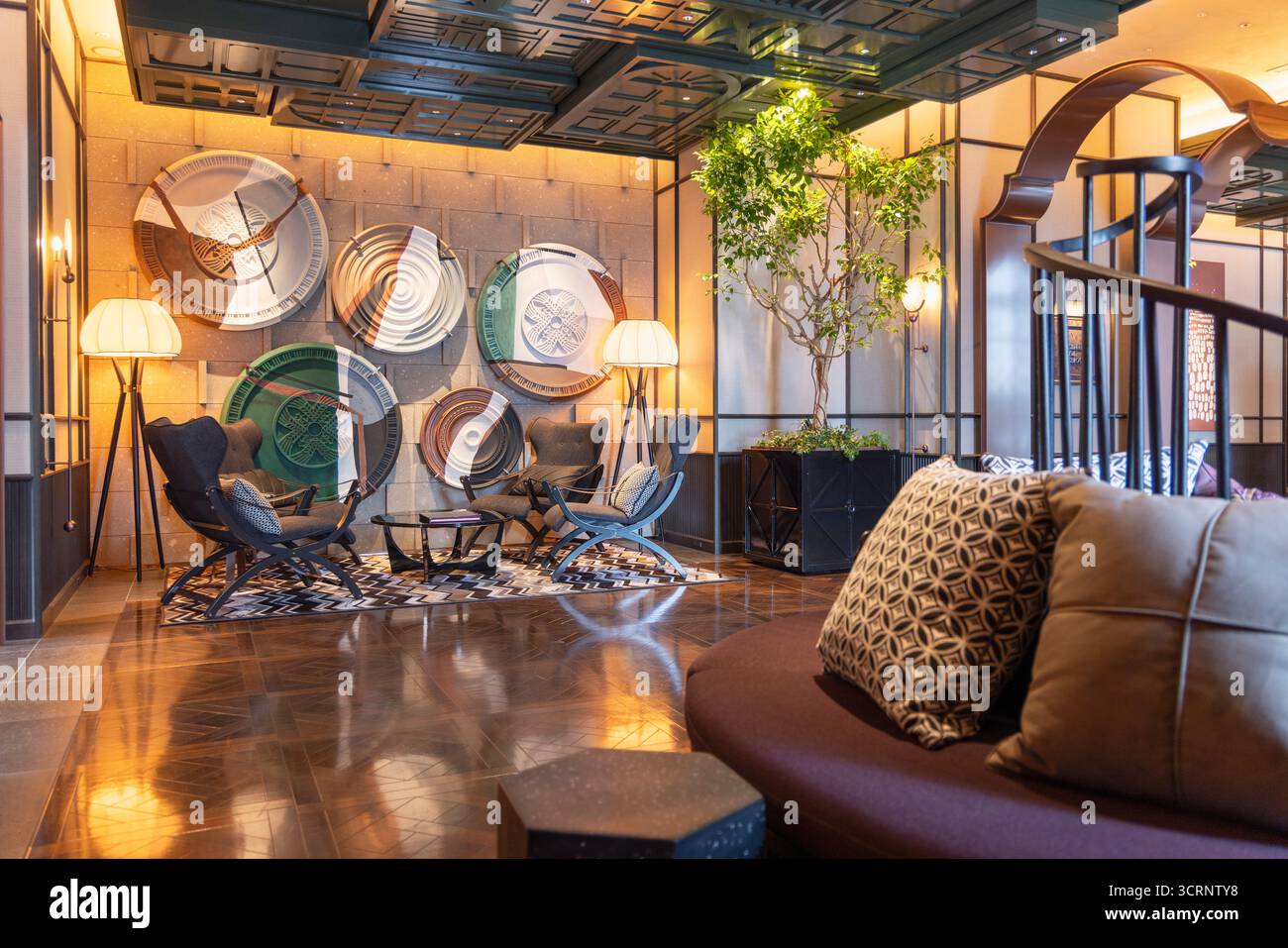 Lounge nell'Hotel Sosei Sapporo - Collezione MGallery, Sapporo, Hokkaido, Giappone Foto Stock