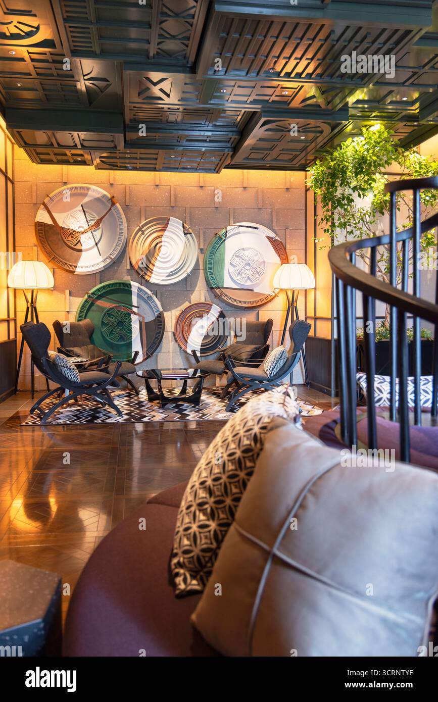 Lounge nell'Hotel Sosei Sapporo - Collezione MGallery, Sapporo, Hokkaido, Giappone Foto Stock
