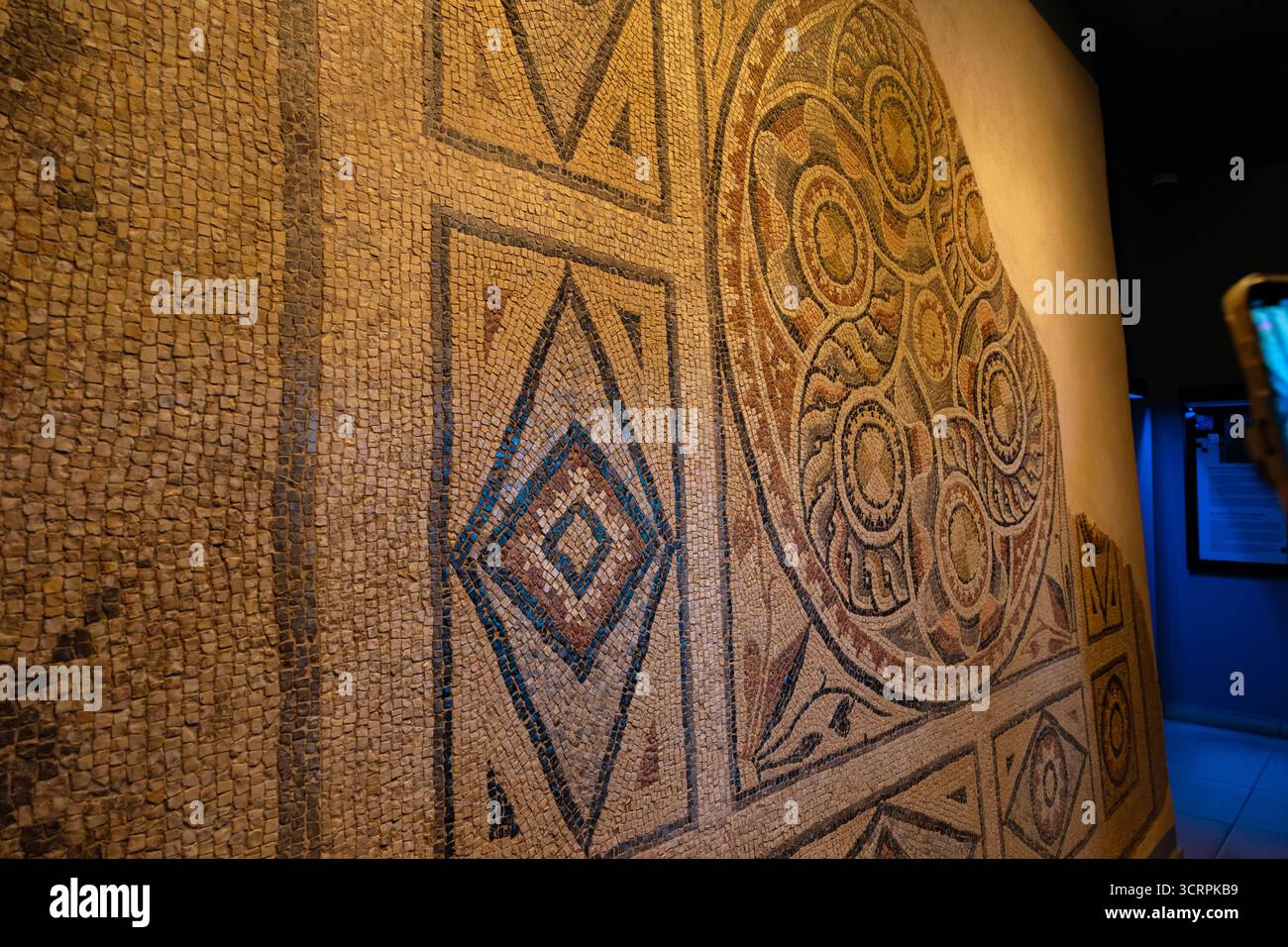 Dettagli di un mosaico nel Museo del mosaico di Zeugma. Gaziantep Turchia - 6.24.2025 Foto Stock