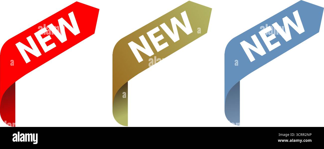 I nuovi nastri per striscioni impostano l'illustrazione vettoriale Illustrazione Vettoriale