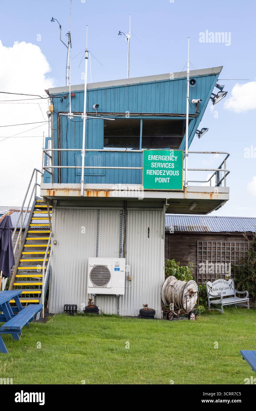 Torre di controllo al campo di aviazione di Shobdon, Herefordshire. Foto Stock