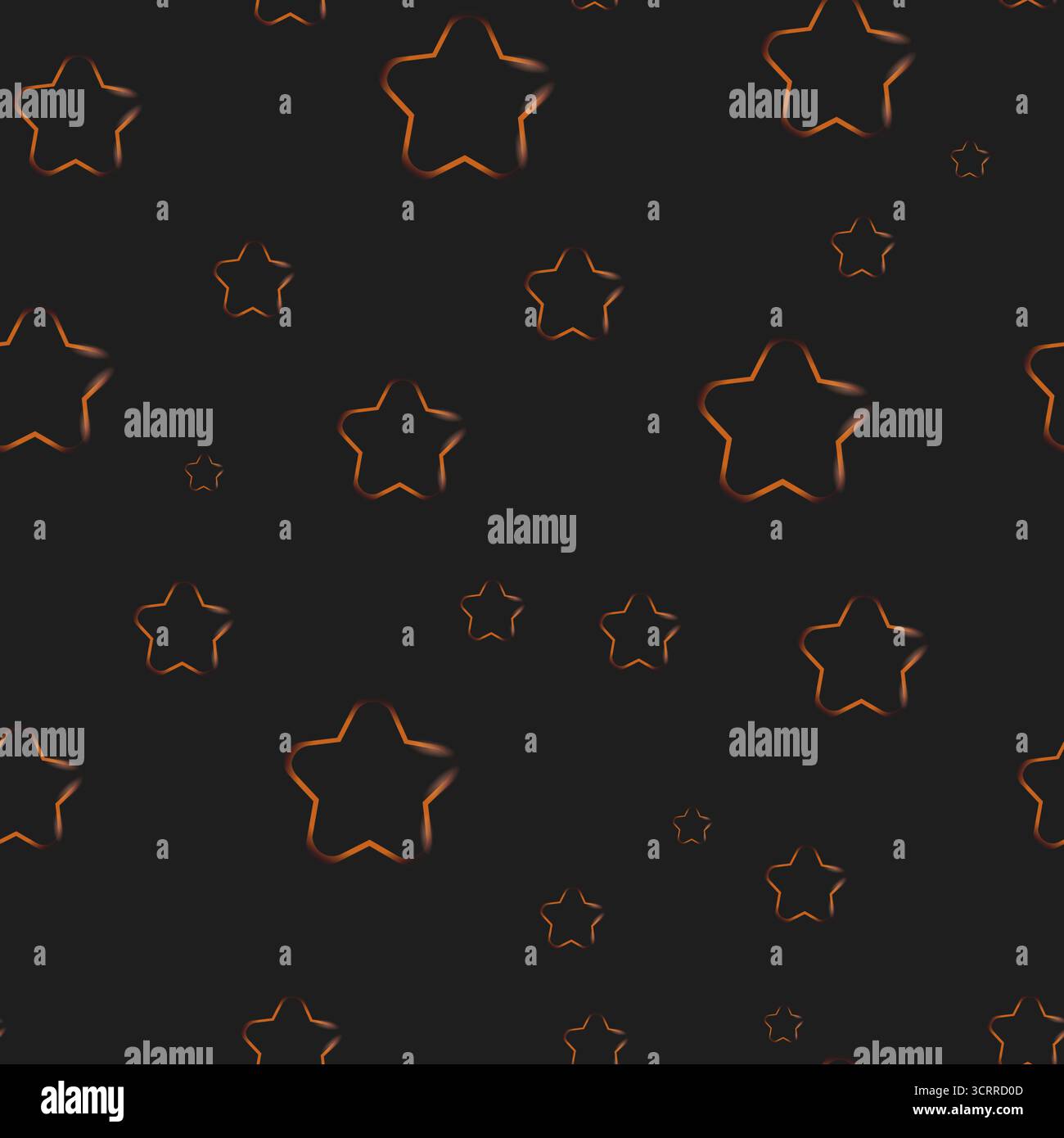 Motivo Gold Stars su sfondo nero. Sfondo ripetuto per abiti alla moda, maglietta, bambino, carta. Un ornamento caotico astratto senza cuciture con stelle. C Illustrazione Vettoriale