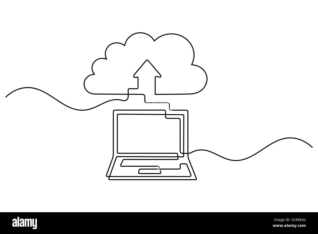 Icona Cloud Computing linea continua archiviazione cloud e vettore di backup dei dati Illustrazione Vettoriale Icona Cloud Computing linea continua archiviazione cloud e vettore di backup dei dati Illustrazione Vettoriale