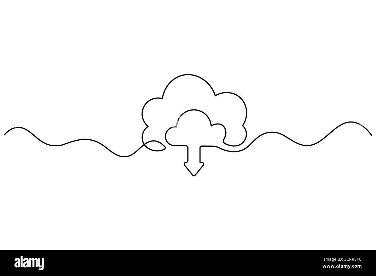 Icona Cloud Computing linea continua archiviazione cloud e vettore di backup dei dati Illustrazione Vettoriale Icona Cloud Computing linea continua archiviazione cloud e vettore di backup dei dati Illustrazione Vettoriale